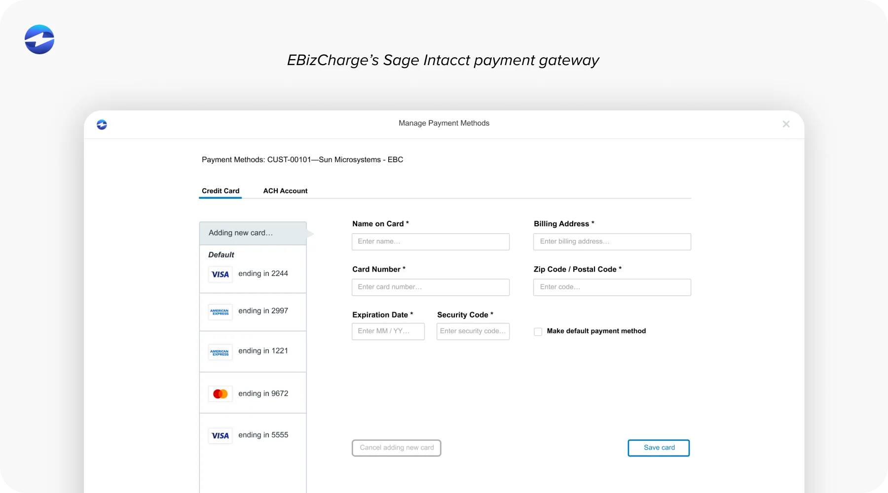 EBizCharge’s Sage Intacct payment gateway