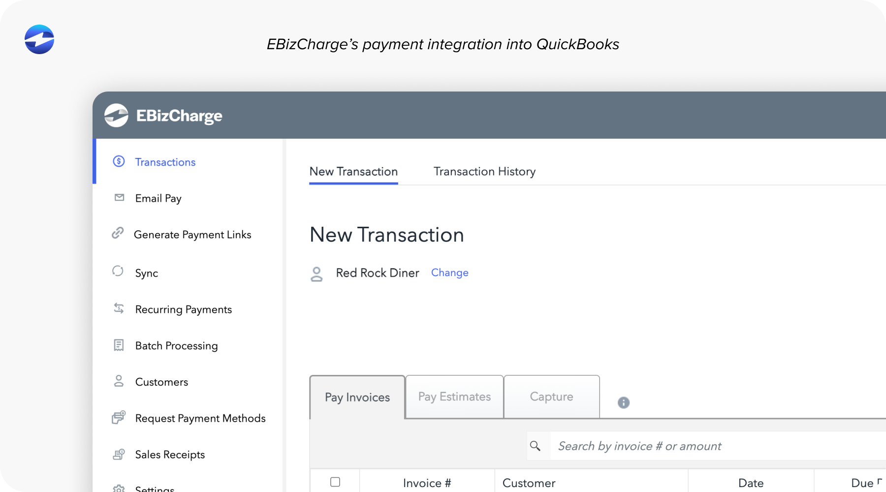 EBizCharge’s payment integration into QuickBooks