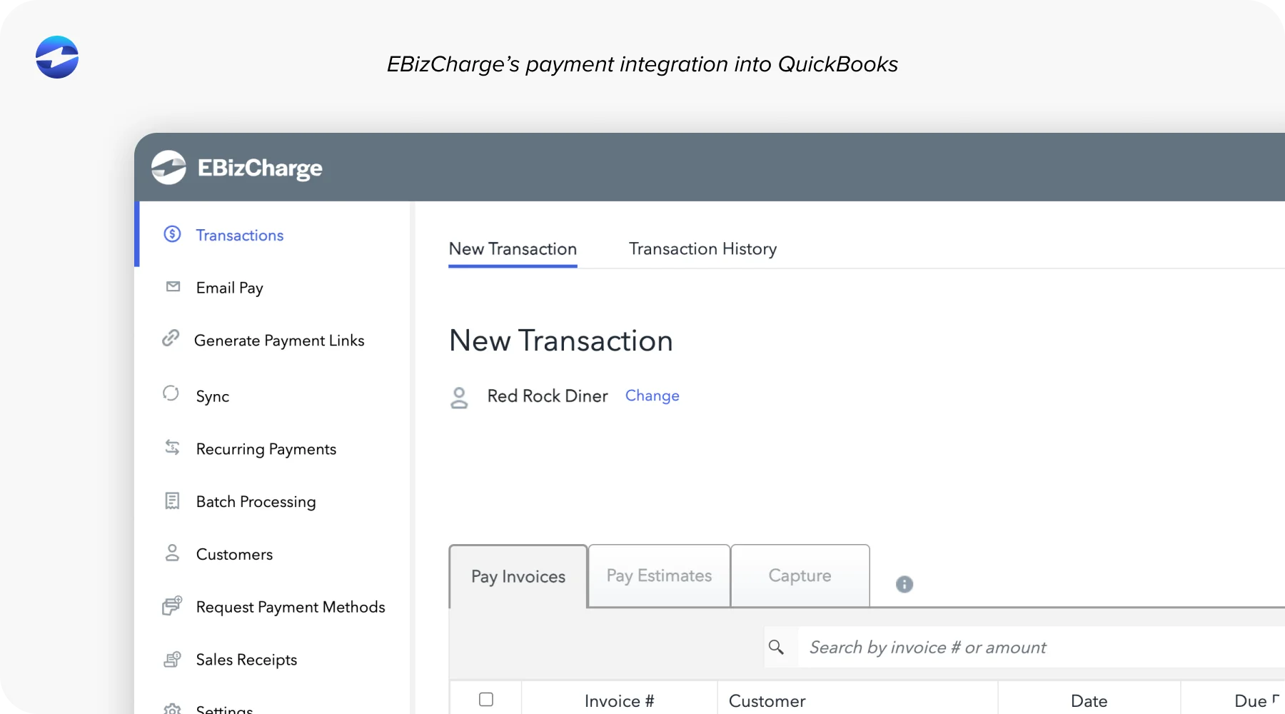 EBizCharge’s payment integration into QuickBooks