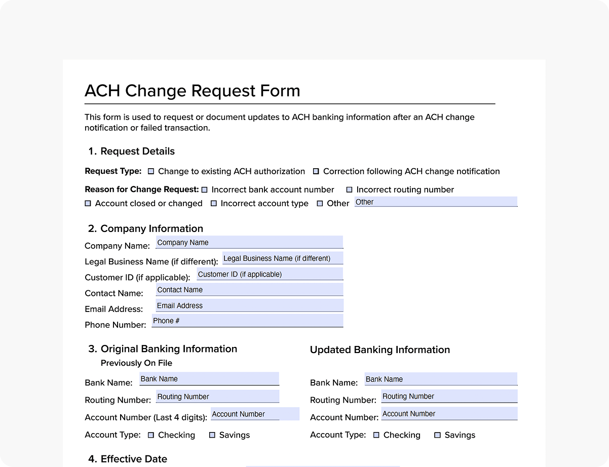 ACH Change request Prev