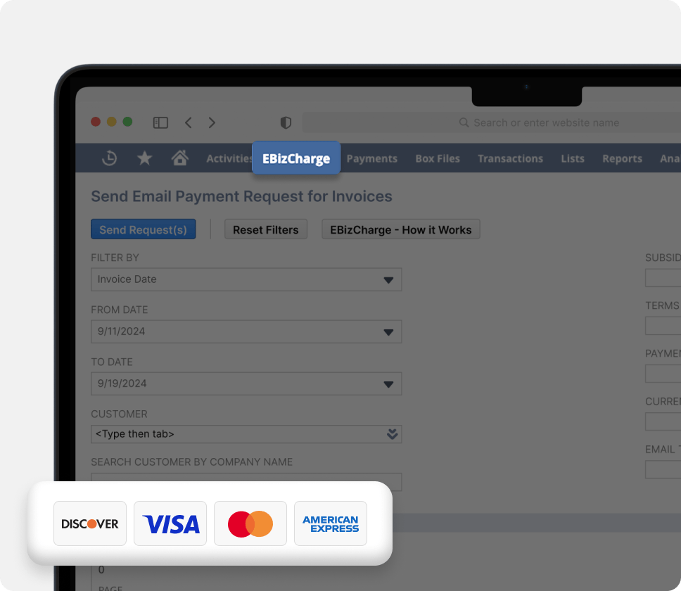 Native payment inside NetSuite