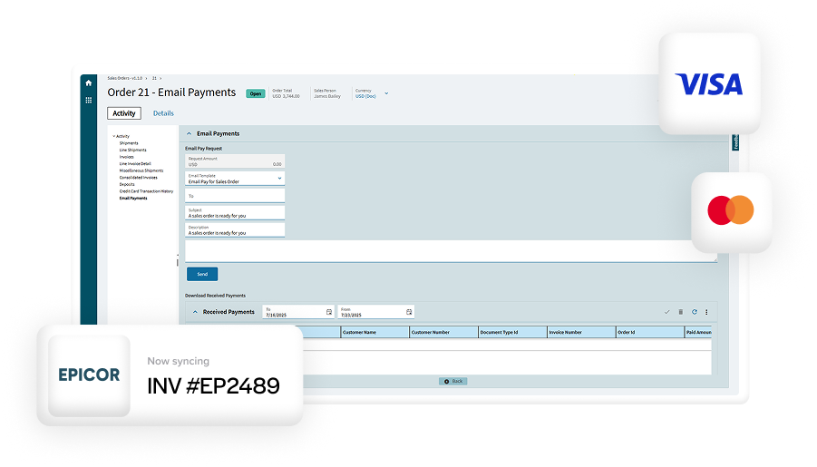 Embed payments in Epicor systems