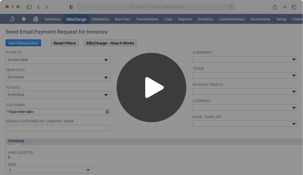 Embed payments in Netsuite