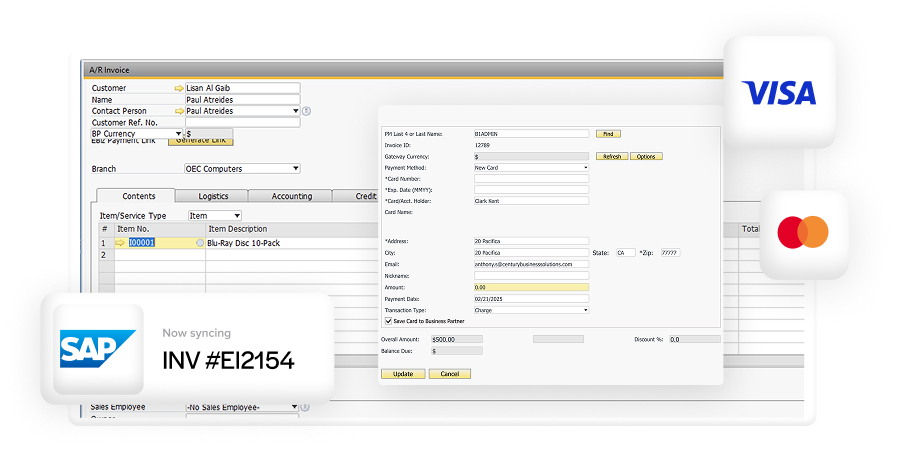 Embed payments in SAP
