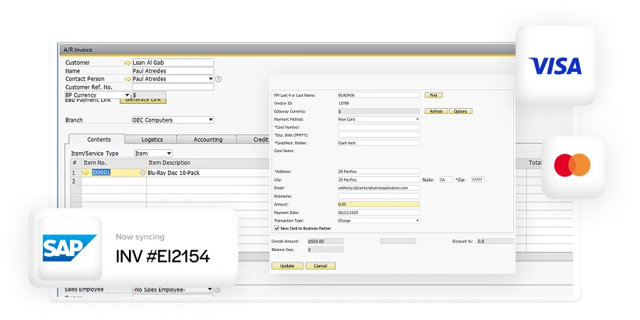 Embed payments in SAP