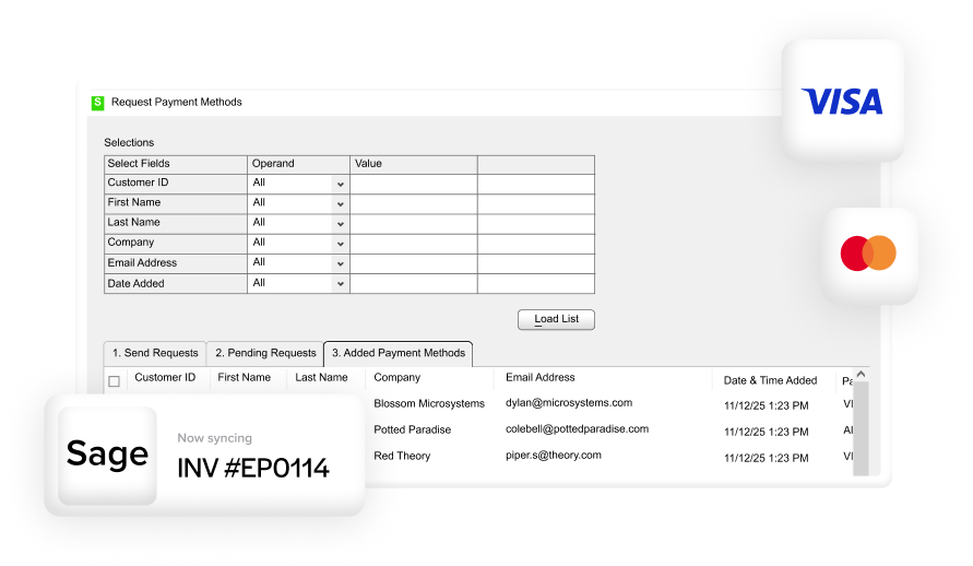 Embed payments in Sage Embed payments in Sage