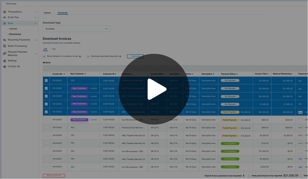 Embed payments within Sage Intacct
