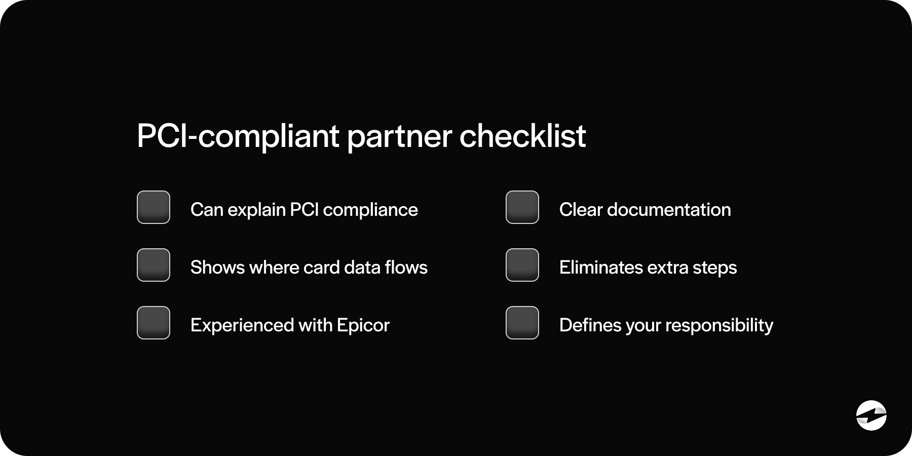 PCI-compliant partner checklist