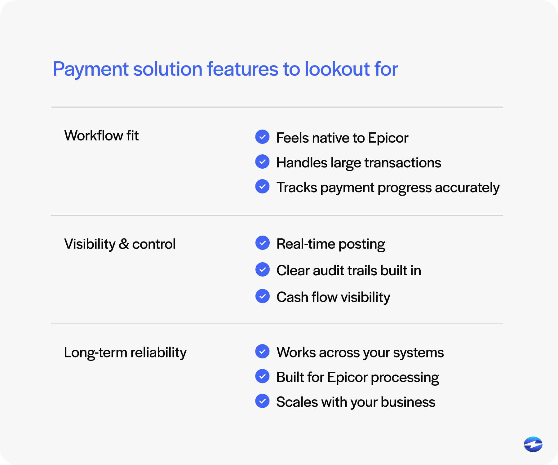 Payment solution features to lookout for