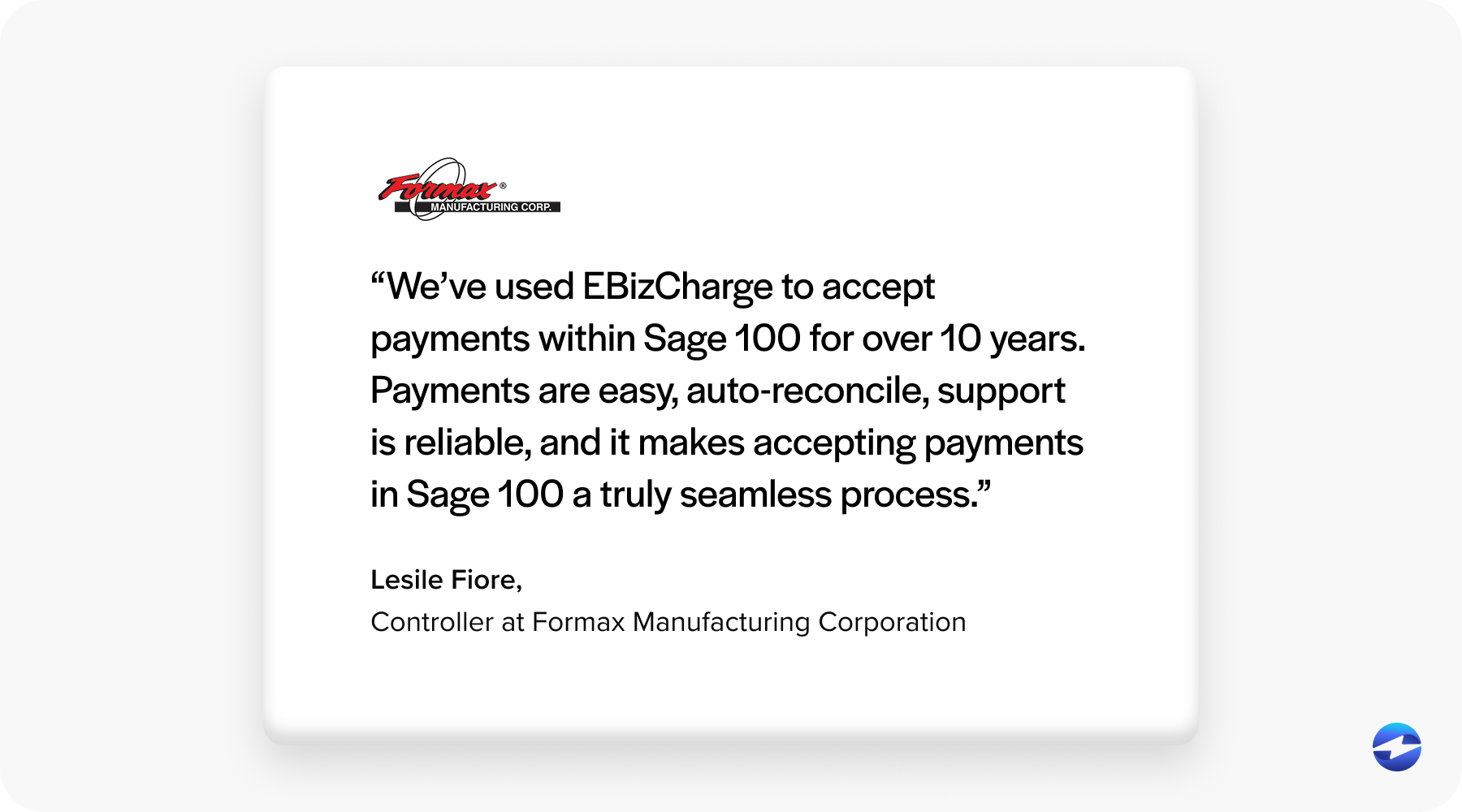 EBizCharge customer testimony