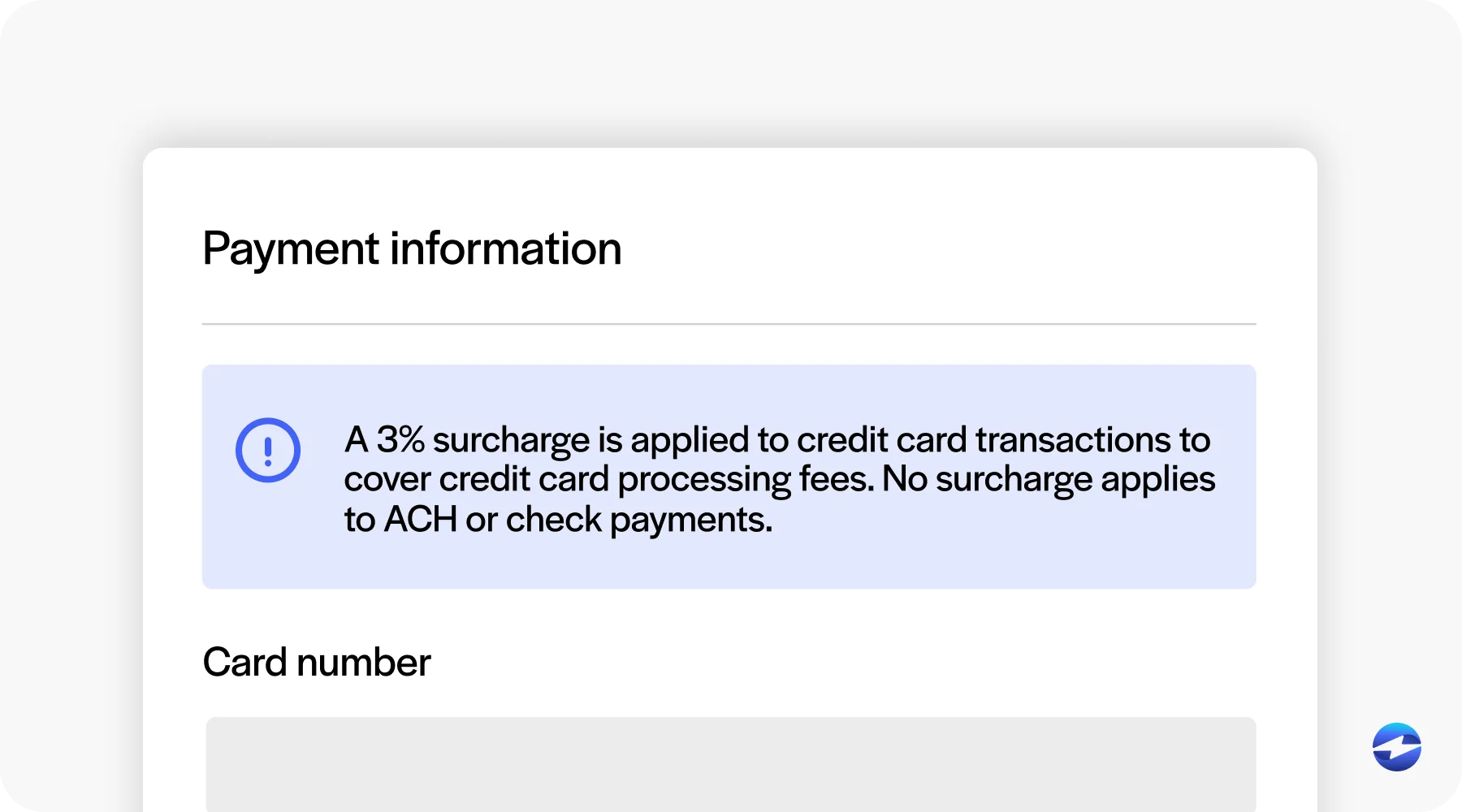 Surcharge sign