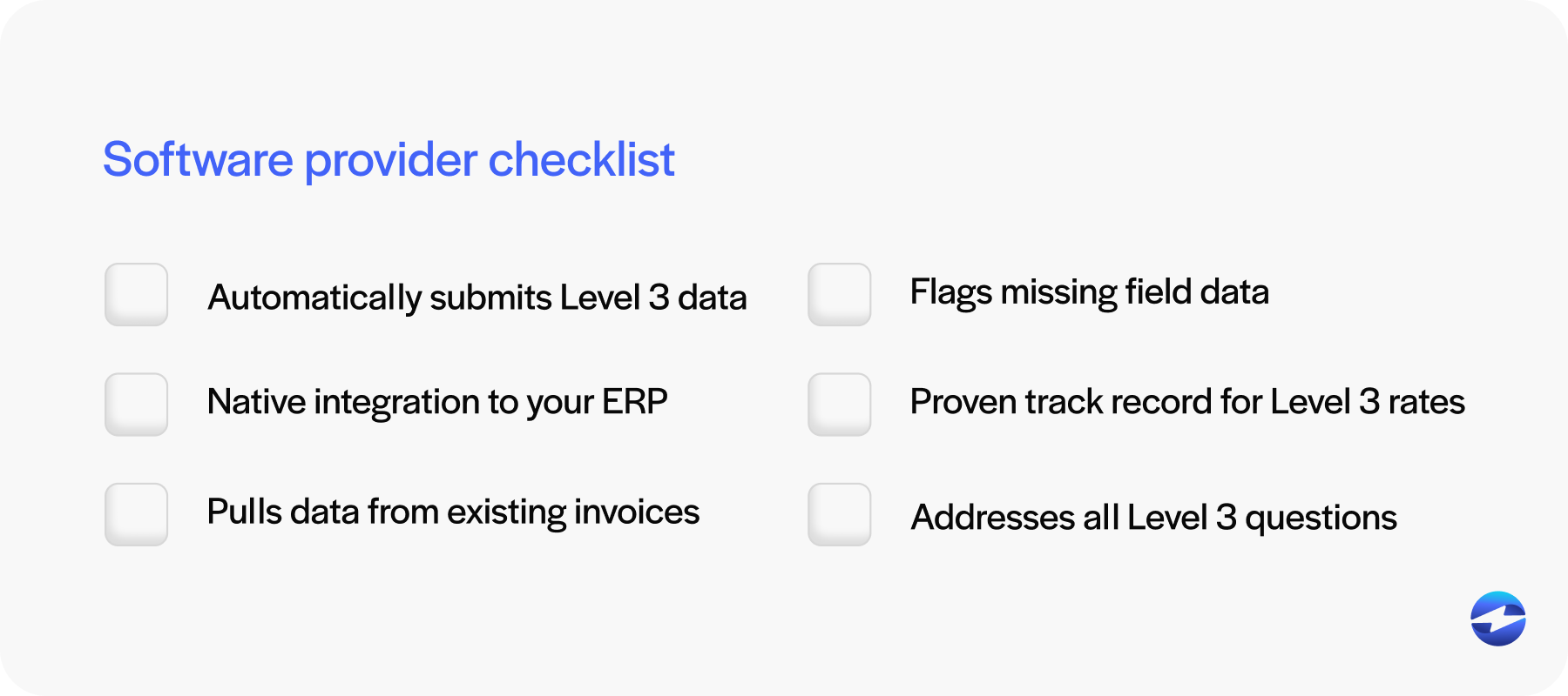 Software provider checklist