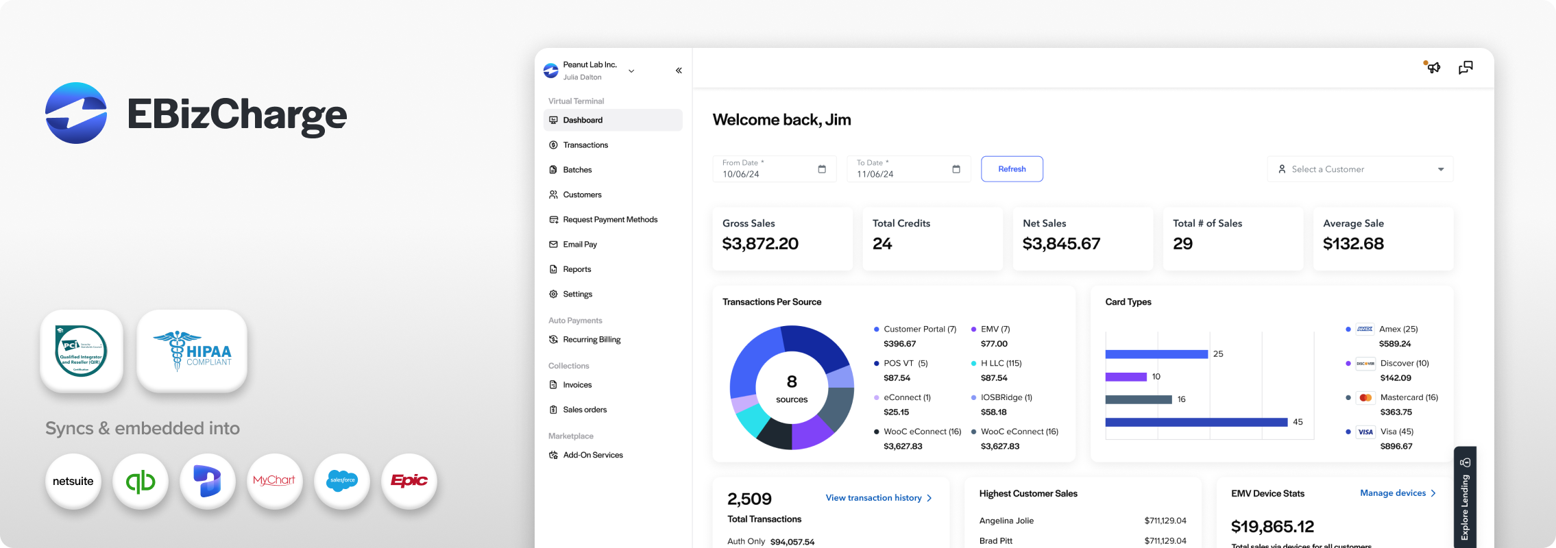 EBizCharge payment processing for the healthcare industry