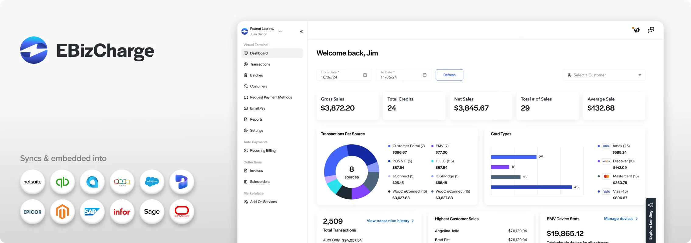 EBizCharge payment processing integration solution