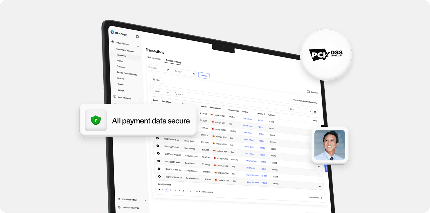 Bank account data stored securely