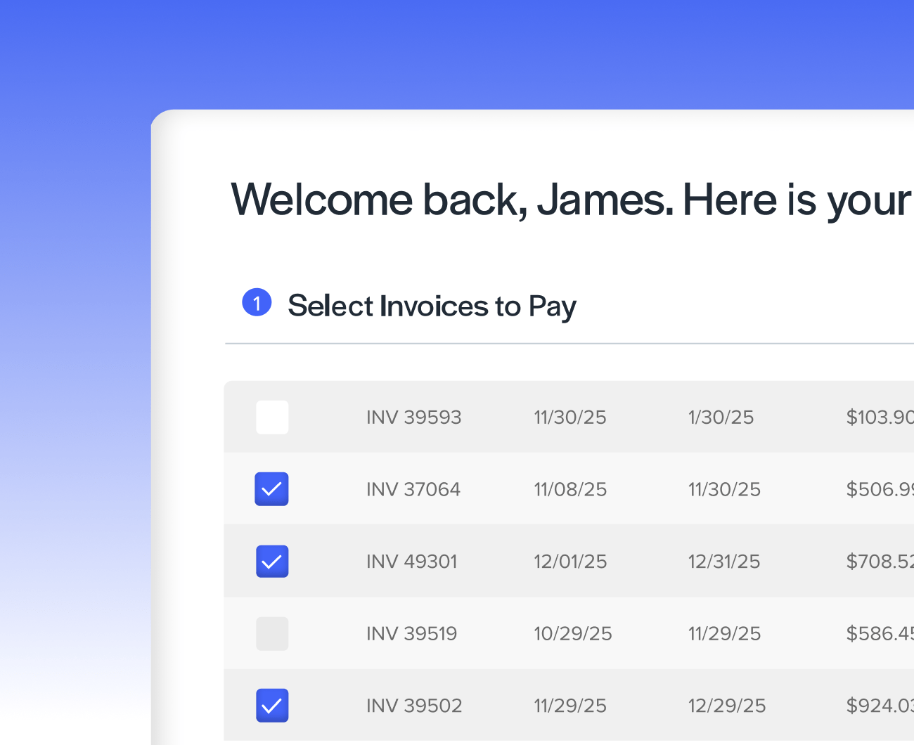 Customer bill pay portal