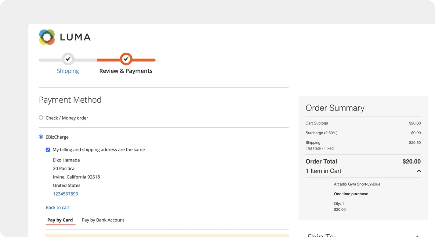 Magento payment processing