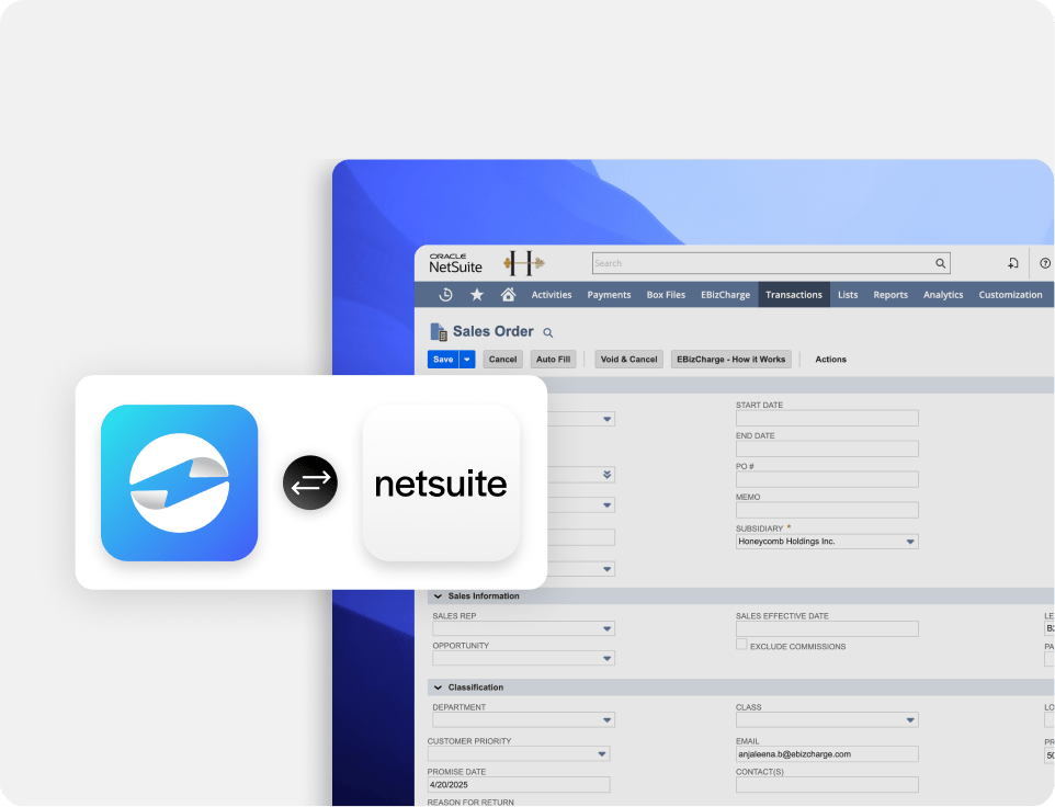 Payments post straight to NetSuite