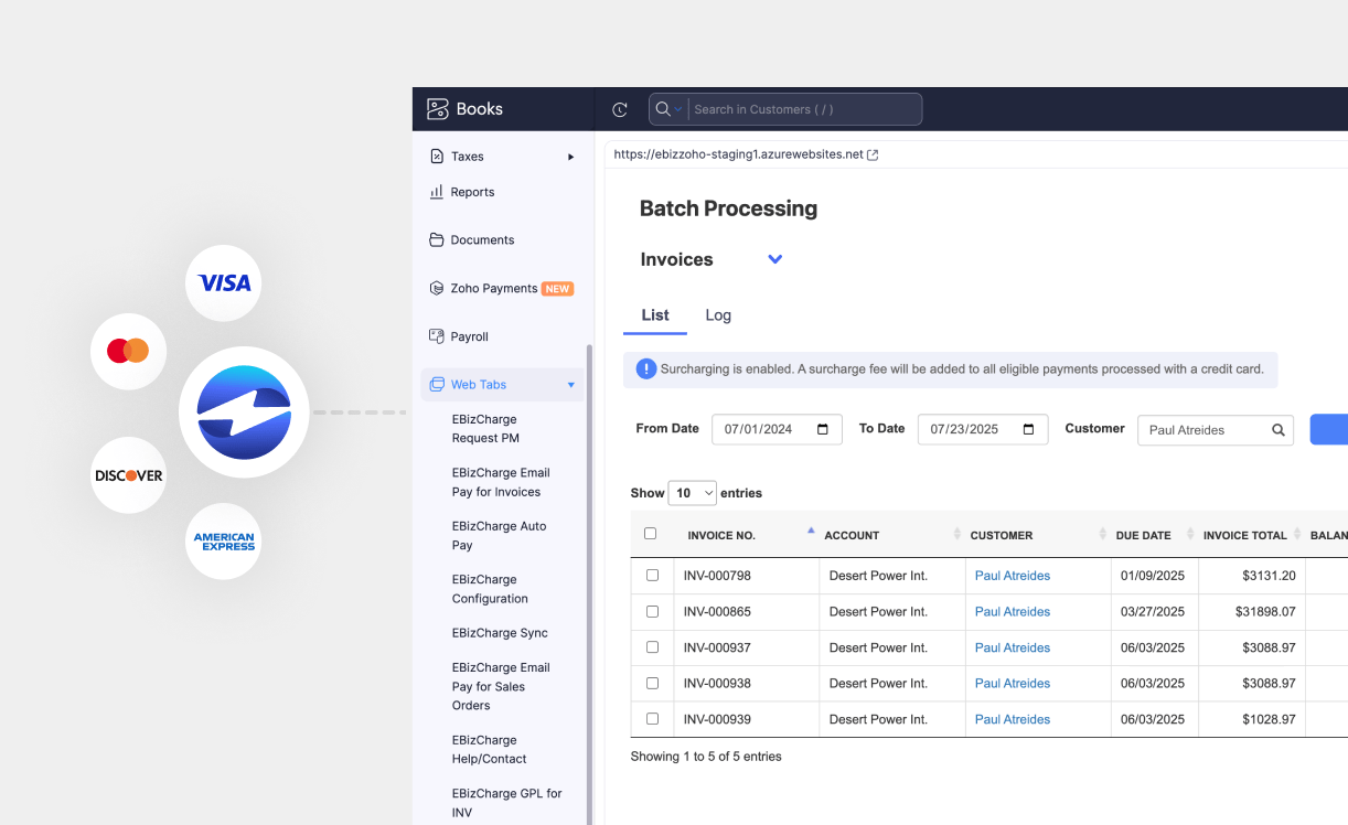 Zoho Books Payment Processing