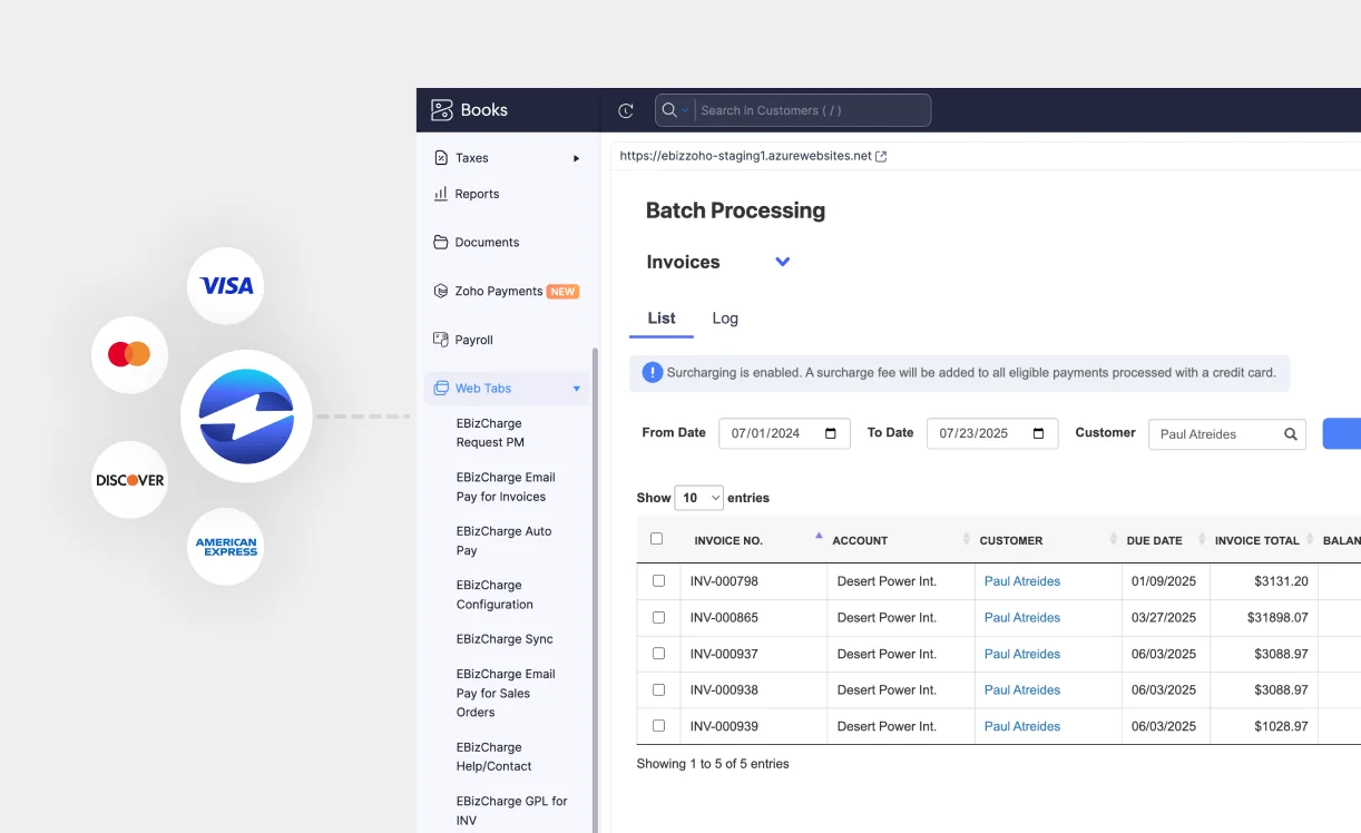 Zoho Books Payment Processing