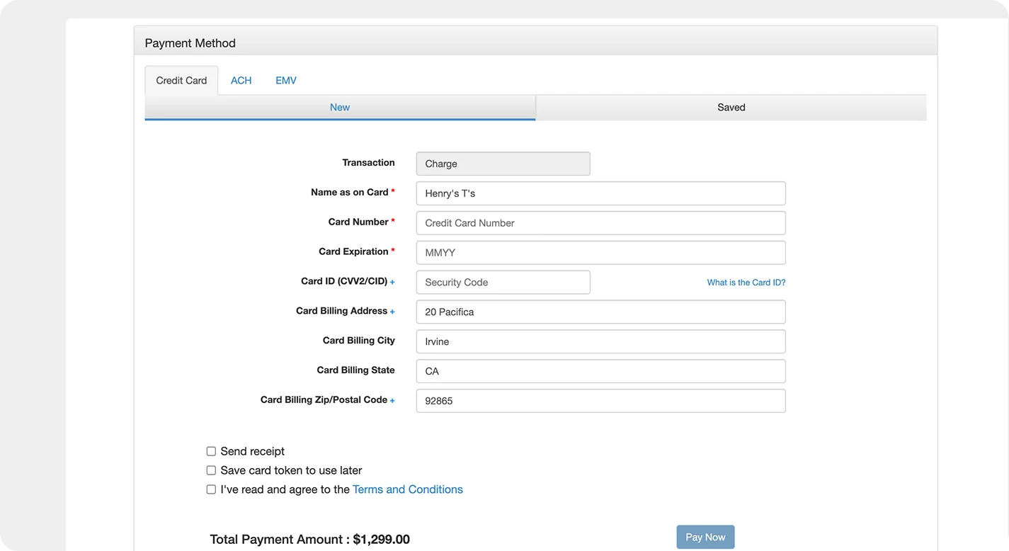 Zoho books payment method
