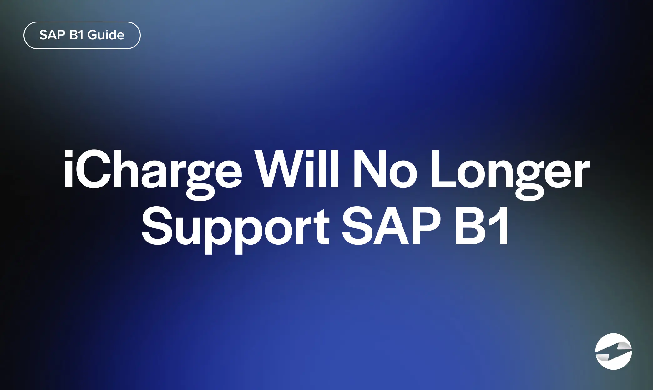 iCharge will no longer support it’s SAP B1 payment module