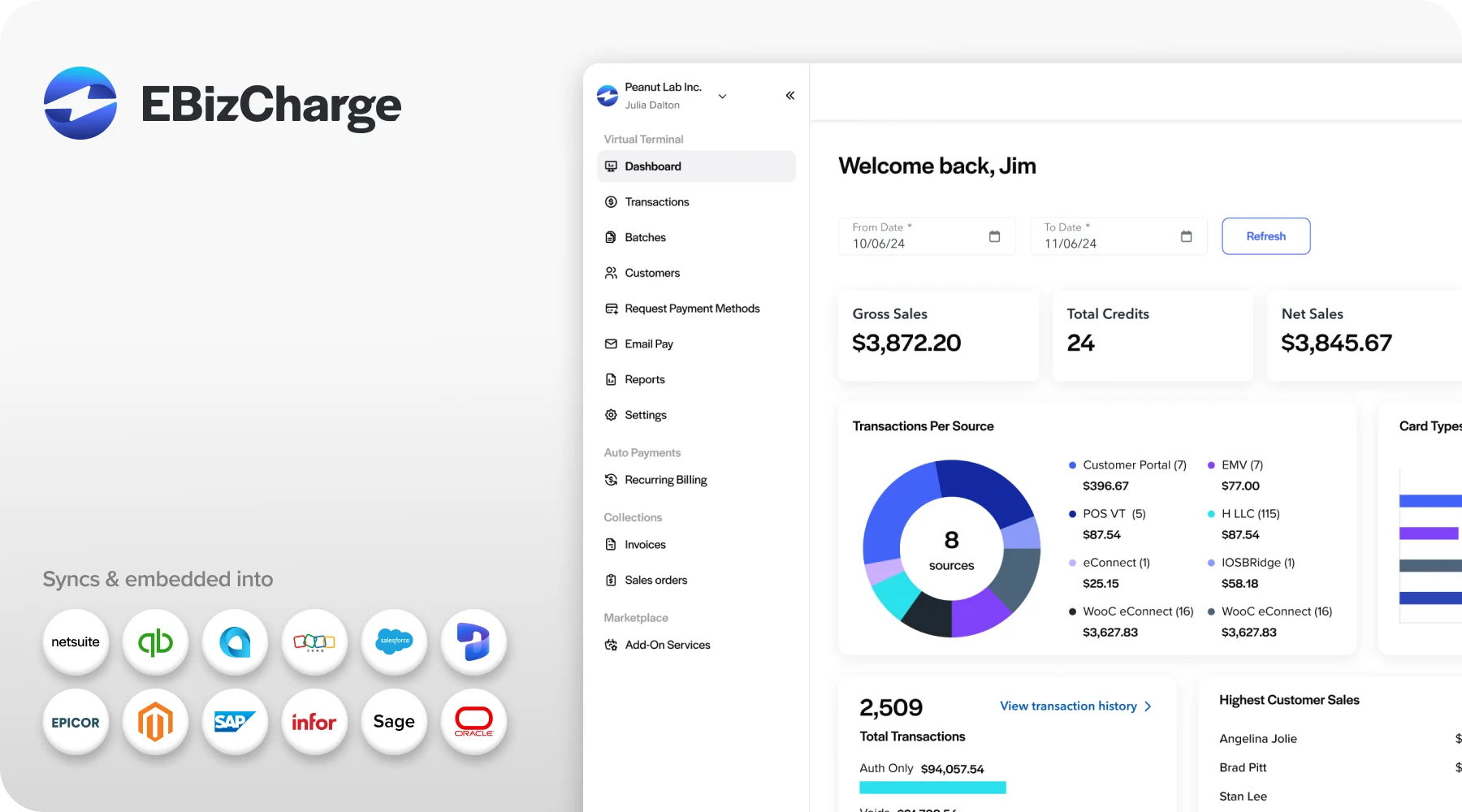 EBizCharge payment processing
