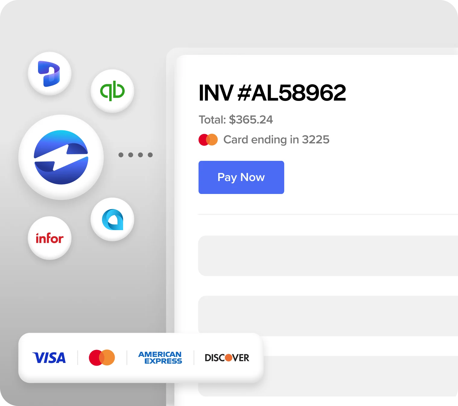 Send invoices from your accounting tools and get paid online.