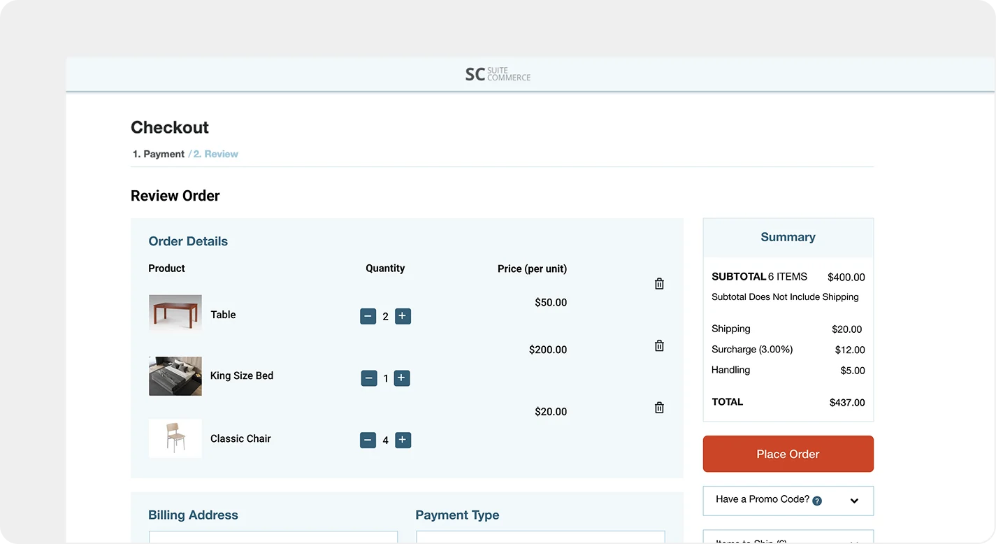SuiteCommerce checkout