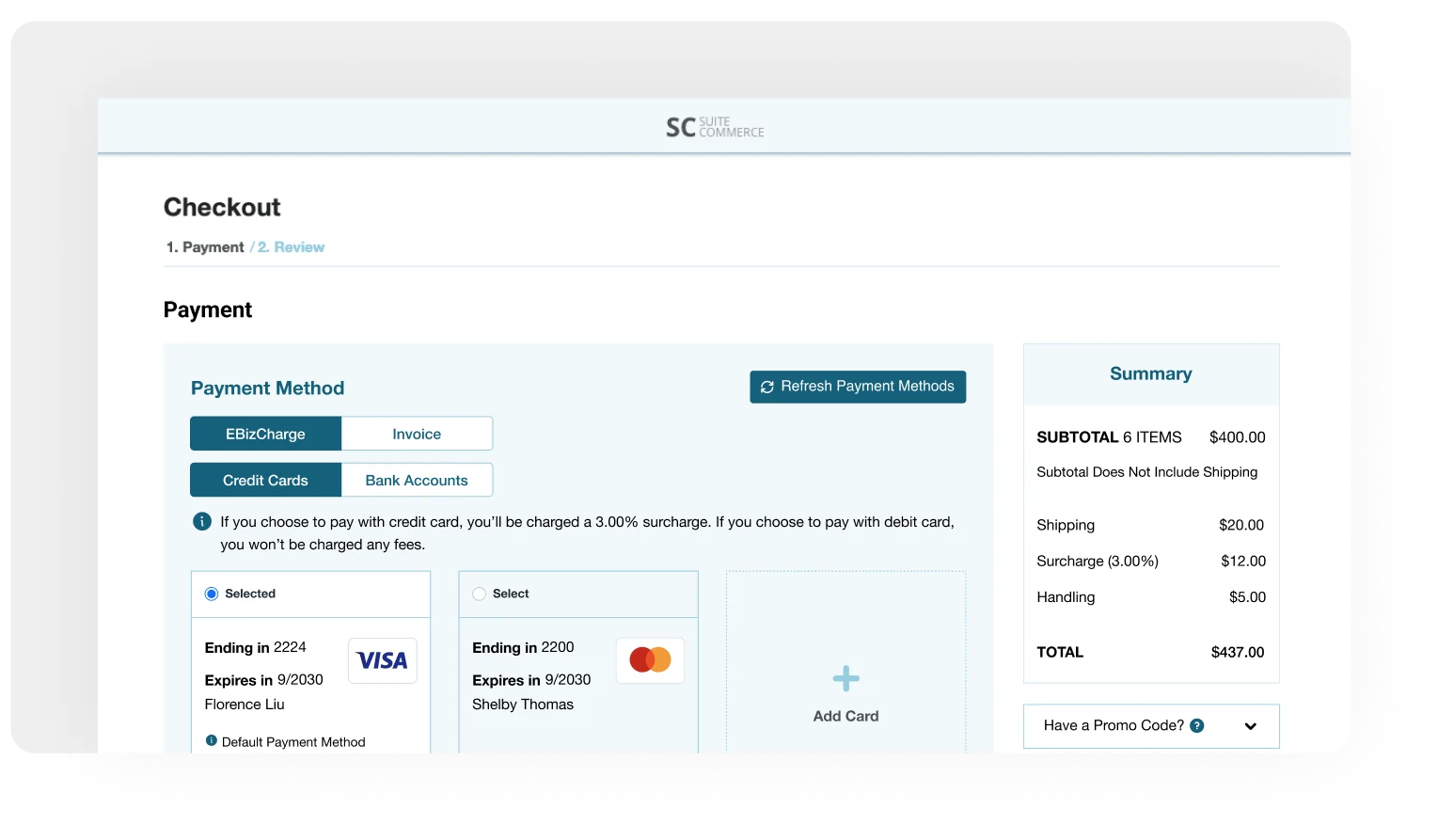 SuiteCommerce payment method