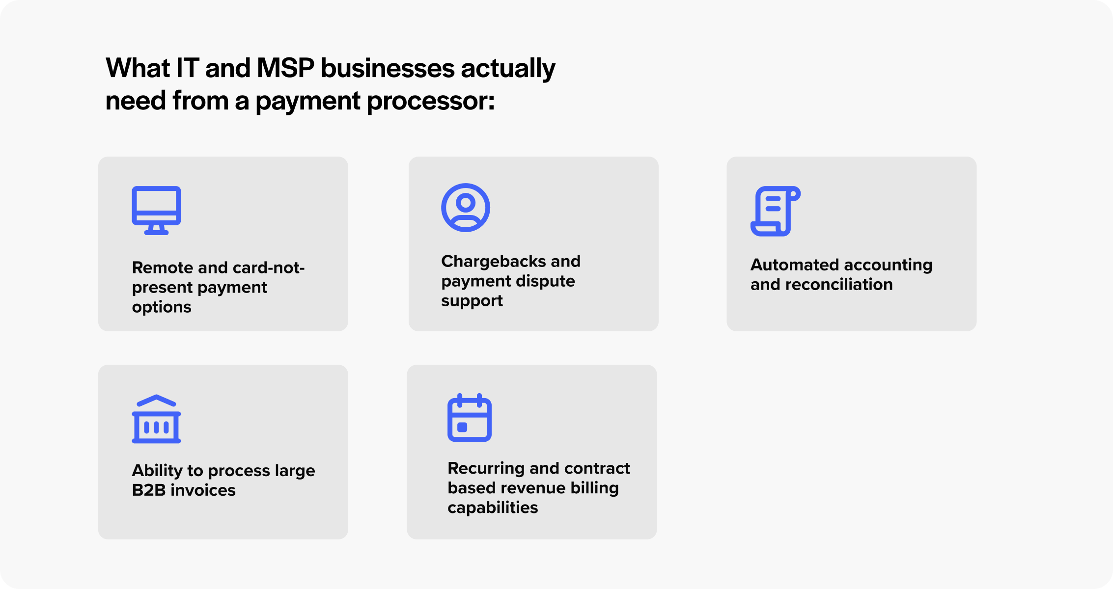 What IT and MSP businesses actually need from a payment processor-